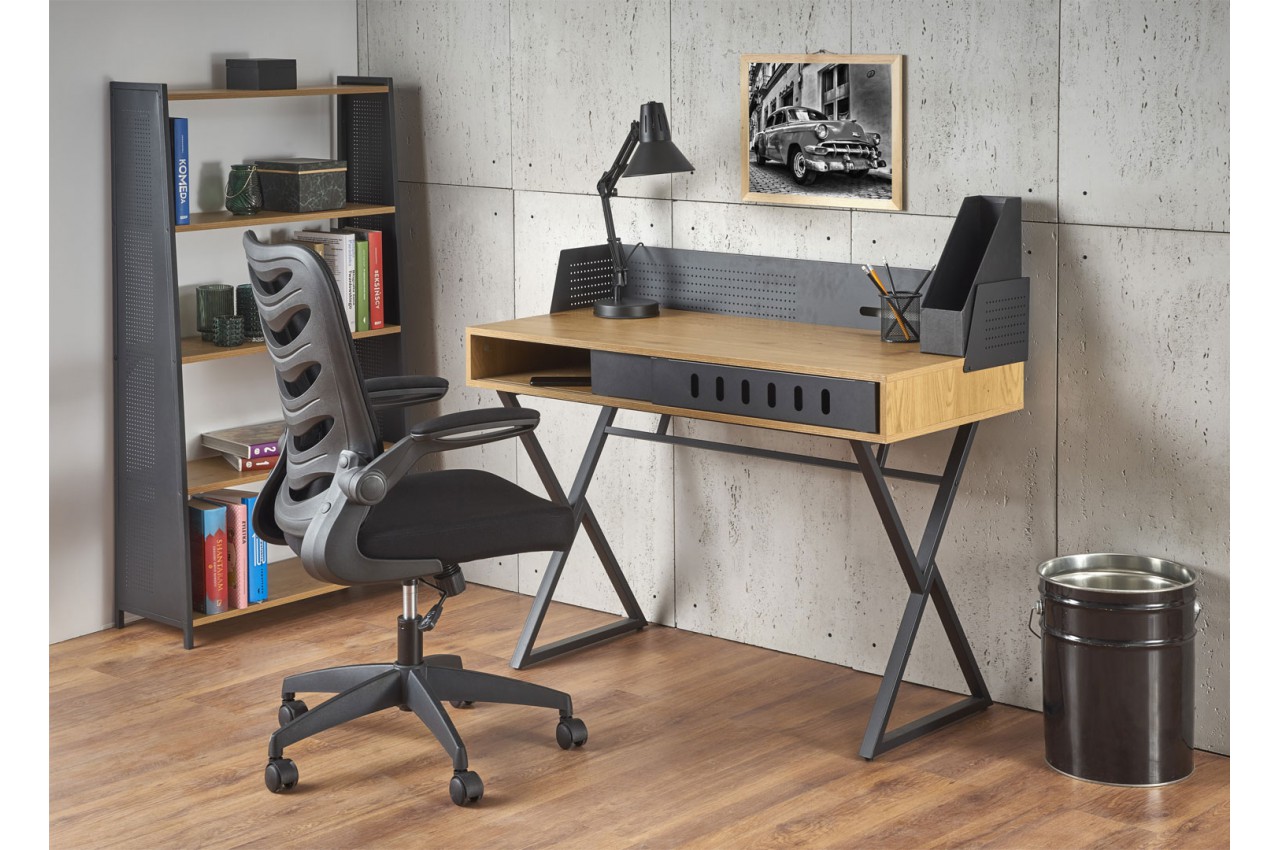 Petit bureau moderne style industriel avec rangement pour bureau