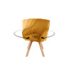 Chaise velours capitonnée Jaune / Pieds bois massif