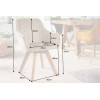 Chaise velours capitonnée champagne / Pieds bois massif