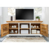 Meuble TV style shabby chic bois massif de Manguier et Blanc