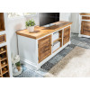Meuble TV style shabby chic bois massif de Manguier et Blanc