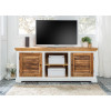 Meuble TV style shabby chic bois massif de Manguier et Blanc
