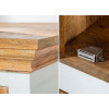 Meuble TV style shabby chic bois massif de Manguier et Blanc