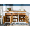 Meuble buffet style shabby chic bois massif de Manguier et Blanc