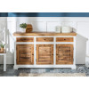 Meuble buffet style shabby chic bois massif de Manguier et Blanc