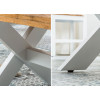Table basse shabby chic bois de Manguier et Blanc