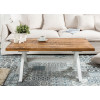 Table basse shabby chic bois de Manguier et Blanc