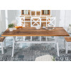 Table campagnarde shabby chic bois de Manguier et Blanche