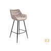 Chaise haute de bar en velours champagne