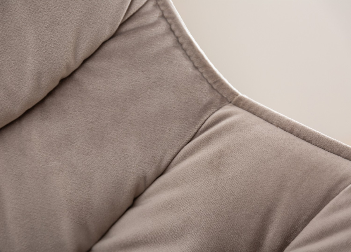 Chaise haute de bar en velours champagne