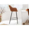 Chaise haute de bar brun antique