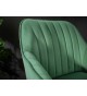 Chaise de bar haute en velours vert émeraude