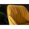 Chaise de bar haute velours jaune moutarde