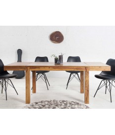 Table à manger avec allonge bois massif Sesham 120-200 cm