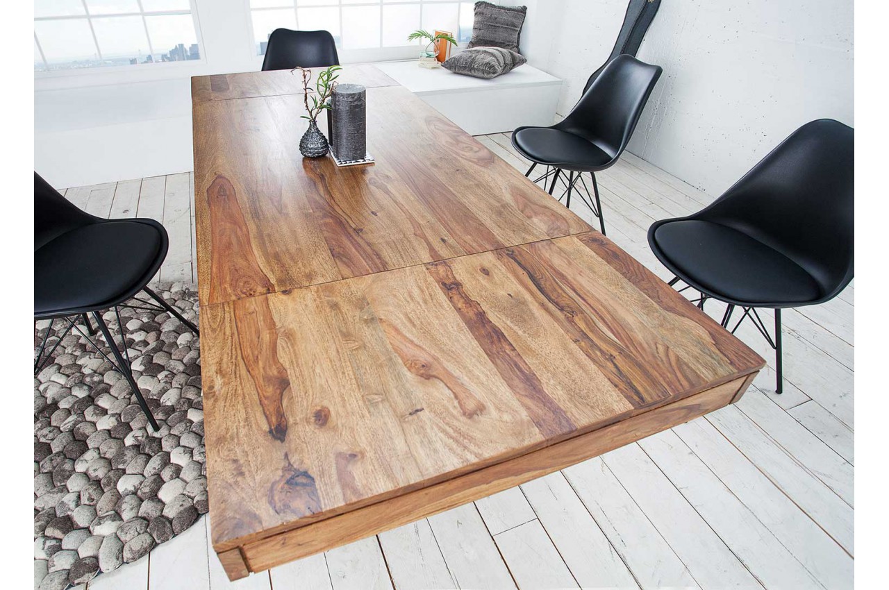 Table à manger avec allonge bois Sesham 120-200 cm pour salle à manger
