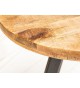 Petite table ronde en bois massif de manguier et pied métal