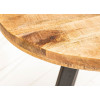 Petite table ronde en bois massif de manguier et pied métal