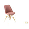 Chaise velours rose pieds métal doré