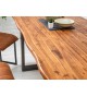 Table rectangulaire bois d'acacia - Pieds gris patiné