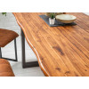 Table rectangulaire bois d'acacia - Pieds gris patiné