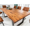 Table rectangulaire bois d'acacia - Pieds gris patiné
