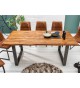 Table rectangulaire bois d'acacia - Pieds gris patiné