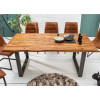 Table rectangulaire bois d'acacia - Pieds gris patiné