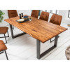 Table rectangulaire bois d'acacia - Pieds gris patiné