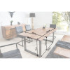 Table rectangulaire bois d'acacia - Pieds gris patiné