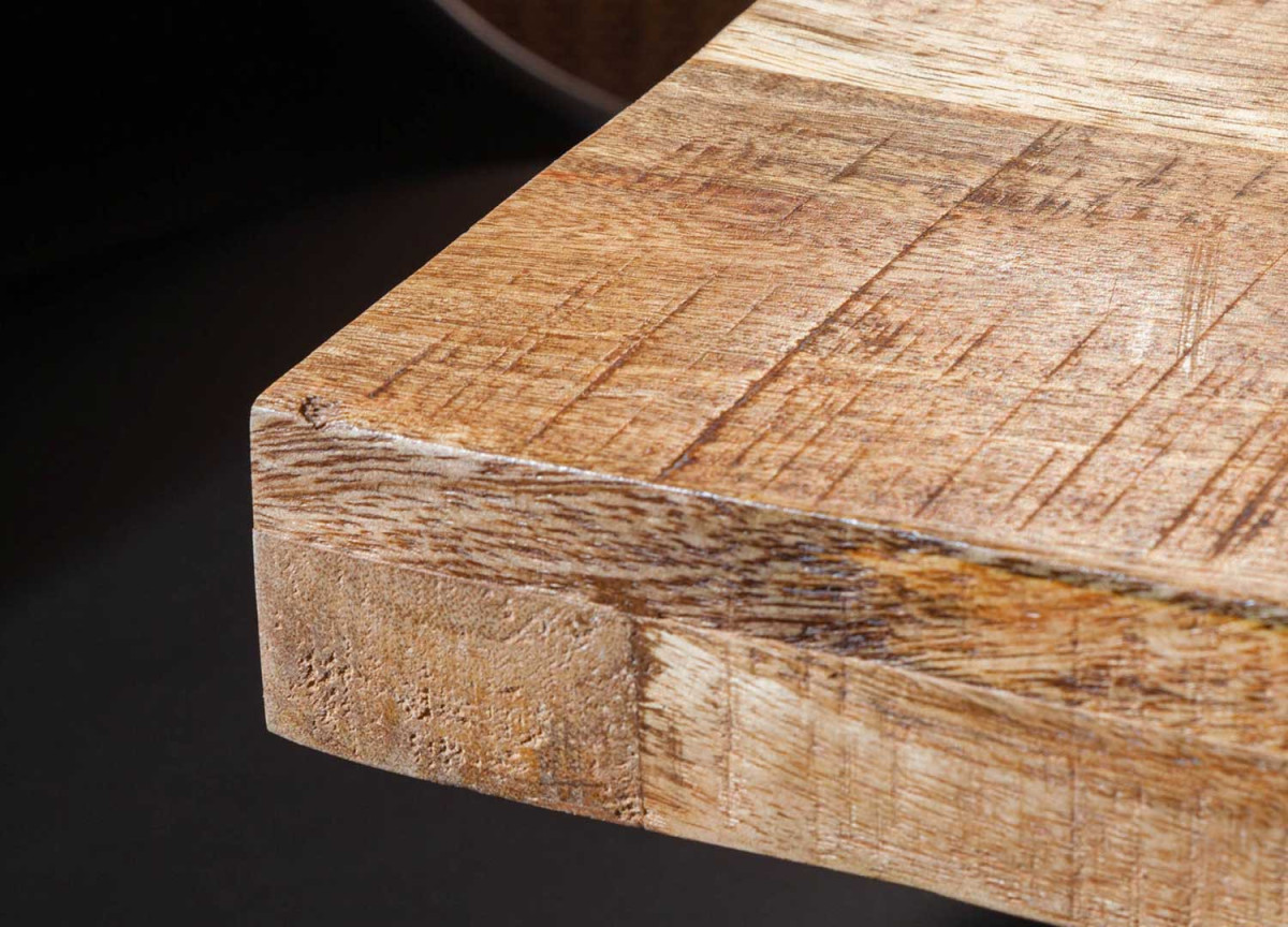 Table de Repas en Bois et Métal Industrielle