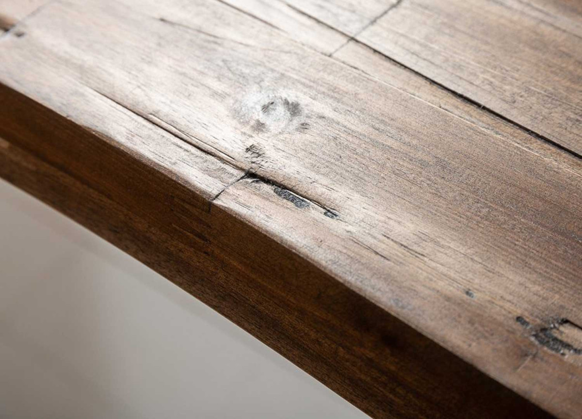 Table de Repas Acacia Marron et Pieds Métal
