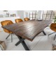 Table bois d'acacia brun - Pieds métal noir