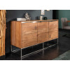 Buffet design en bois acacia et acier brossé