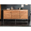 Buffet design en bois acacia et acier brossé