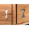 Buffet design en bois acacia et acier brossé