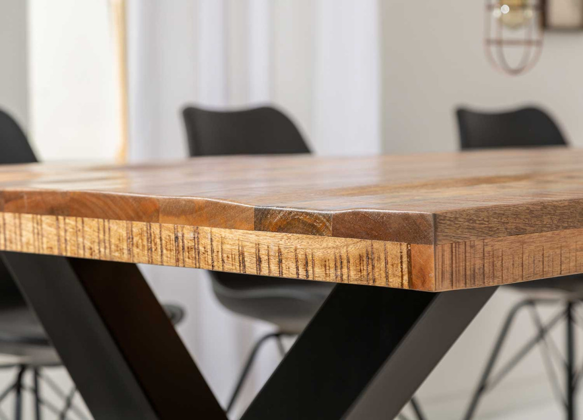 Table à Manger Bois de Manguier Style Industriel