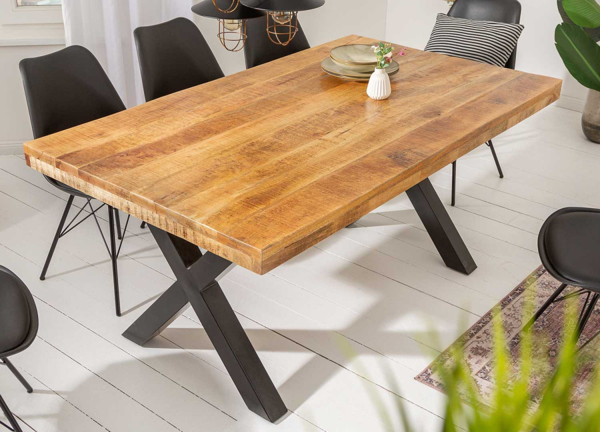Table salle à manger en bois et métal