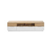 Meuble TV blanc et chêne strié 182 cm