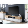 Meuble TV blanc et chêne strié 182 cm