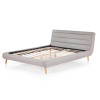 Lit 140 ou 160 capitonné en tissu gris clair