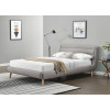 Lit 140 ou 160 capitonné en tissu gris clair
