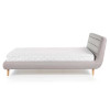 Lit 140 ou 160 capitonné en tissu gris clair