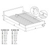 Lit 140 ou 160 capitonné en tissu gris clair