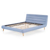 Lit 140 ou 160 capitonné en tissu bleu ciel