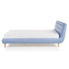 Lit 140 ou 160 capitonné en tissu bleu ciel