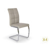 Chaise de table en simili cuir gris pas cher