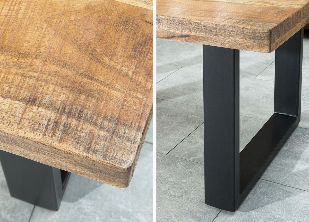 Table Basse en Bois de Manguier et Métal