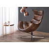 Fauteuil relax simili marron vieilli