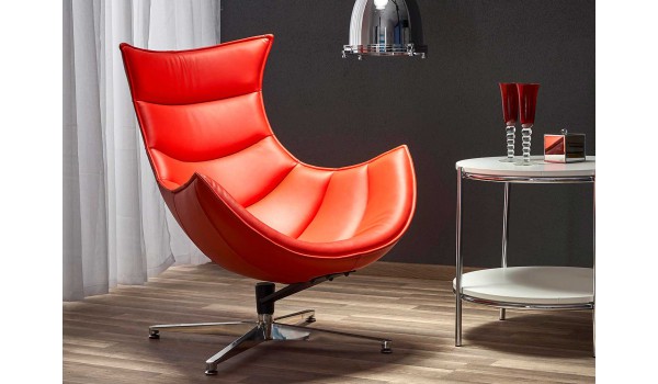 Fauteuil relax simili rouge