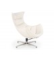 Fauteuil relax simili cuir blant